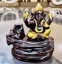 CraftJunction Meditating Ganesha Smoke Backflow Cone Incense Holder Decorative Showpiece with 10 Free Smoke Backflow Scented Cone Incenses (G3G)-thumb2