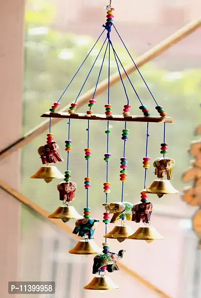 Generic Wood Handcrafted Windchime (18 inch, Multicolour)-thumb2