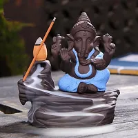 Craft Junction Handcrafted Lord Ganesha Smoke Backflow Cone Incense Holder with 10 Incense Cones Gifting Someone Special Decorative Showpiece for Living Room/Office Decor/Home Decor/Statue-thumb1