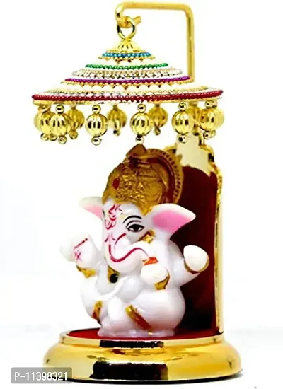 Craft Junction Handcrafted Plastic Lord Ganesha on Temple Showpiece - (7 cm x 13 cm x 7 cm)