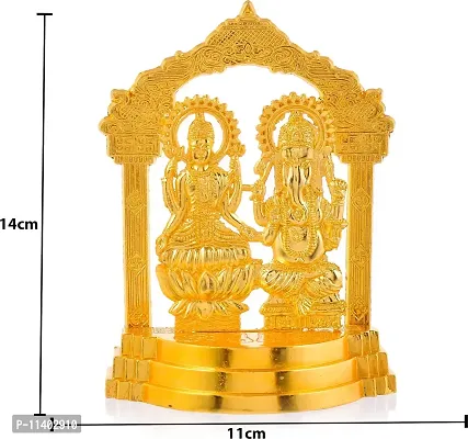 Craft Junction Handcrafted Gold Polish Lakshmi Ganesha Showpiece Figurine-thumb5