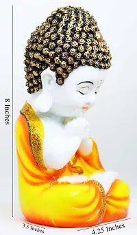 CraftJunction Decorative Handpainted Little Baby Monk Showpiece FigurineFor Home Decor/Diwali Gifting(8 * 4.25 * 3.5 Inches)-thumb2