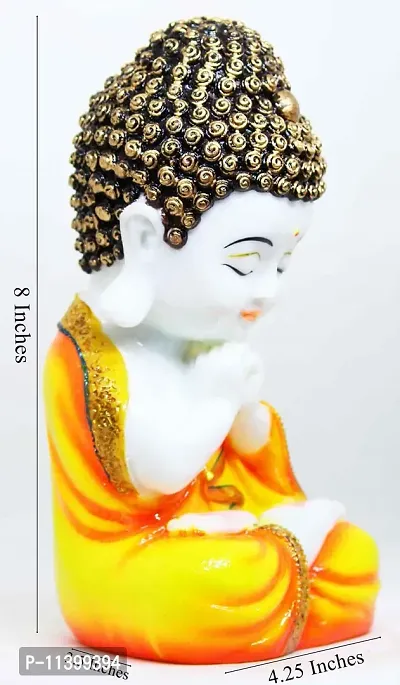 CraftJunction Decorative Handpainted Little Baby Monk Showpiece FigurineFor Home Decor/Diwali Gifting(8 * 4.25 * 3.5 Inches)-thumb3