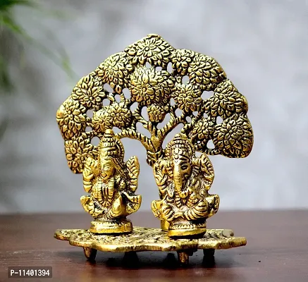 Craft Junction Handcrafted Lord Ganesha n Lakshmi Under Tree Decoraive Showpiece Figurine