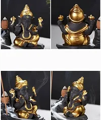 Craft Junction Handcrafted Lord Ganesha Smoke Backflow Cone Incense Holder with 10 Incense Cones Gifting Someone Special Decorative Showpiece for Living Room/Office Decor/Home Decor/Statue-thumb2