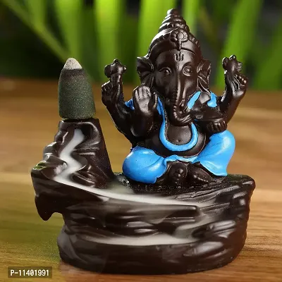 Craft Junction Handcrafted Lord Ganesha Smoke Backflow Cone Incense Holder with 10 Incense Cones Gifting Someone Special Decorative Showpiece for Living Room/Office Decor/Home Decor/Statue