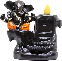 Craft Junction Handcrafted Big Size Lord Ganesha Smoke Backflow Cone Incense Holder with 10 Incense Cones Gifting Someone Special Decorative Showpiece for Living Room/Office Decor/Home Decor/Statue-thumb1