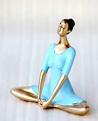 Craft Junction Handpainted Lady in Yoga Position Decorative Decorative Showpiece - 17.7 cm (Polyresin, Multicolor)-thumb2