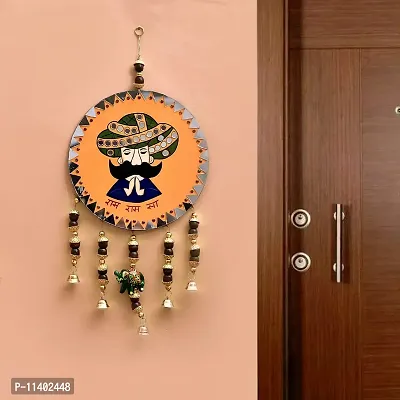 Craft Junction Wall Art Pure Handpainted Rajasthani Print Ram Ram Sa For Main Door Hanging Home Decorative Showpiece-8719