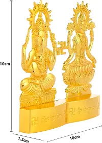 Craft Junction Handcrafted Gold Polish Lakshmi Ganesha for Car Dashboard and Home D?cor Showpiece Figurine-thumb3