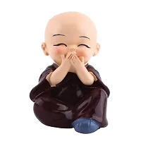 Vinayak creations Polyresin Monks Buddha Figurines Multicolour, 4 Pieces-thumb4