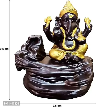 Craft Junction Handcrafted Lord Ganesha Smoke Backflow Cone Incense Holder with 10 Incense Cones Gifting Someone Special Decorative Showpiece for Living Room/Office Decor/Home Decor/Statue-thumb4