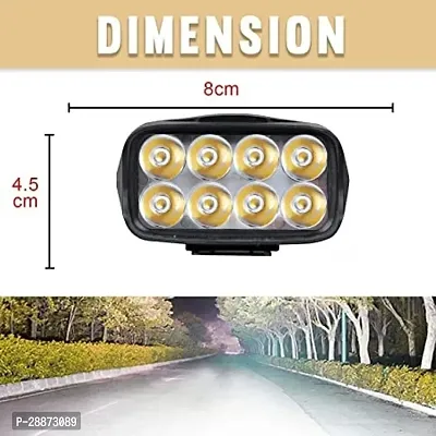 SPOTLIGHT Imported 8 LED Waterproof Heavy Duty Fog Light Spot Beam With Handlebar Switch LED Car::Motorbike::Truck::Van Fog Lamp Universal For Bike Universal For Car-thumb2