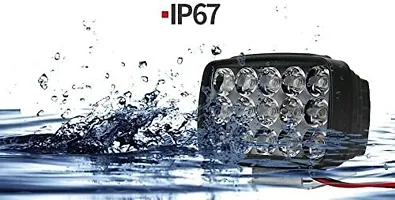 SPOTLIGHT Imported 15 LED Waterproof Heavy Duty Fog Light Spot Beam With Handlebar Switch LED Car::Motorbike::Truck::Van Back Up Lamp Universal For Bike::Universal For Car Universal For Bike::Universal For Car-thumb1