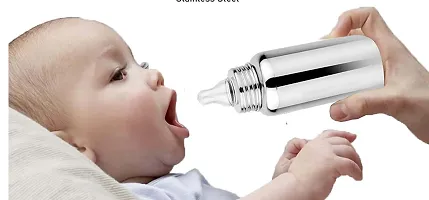 Stainless Steel Baby Feeding Milk Bottle, Milk Feeding, Water Feeding (Pack of 1, 250 ml.)-thumb2