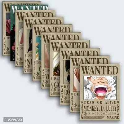 One Piece Straw Hat Pirates Wanted Poster Luffy Gear Anime Poster- Pack Of 10-thumb0