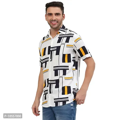 Stylish Fancy Rayon Regular Fit Printed Short Sleeves Casual Shirts For Men-thumb4