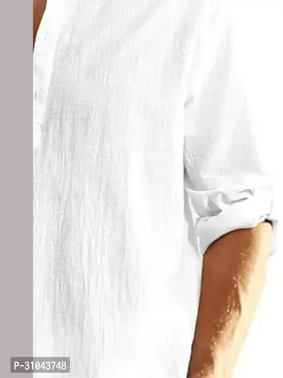 Reliable White Cotton Linen Solid Kurta For Men-thumb4