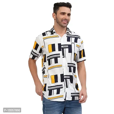 Stylish Fancy Rayon Regular Fit Printed Short Sleeves Casual Shirts For Men-thumb5