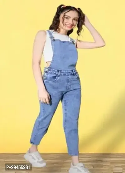 Stylish Black Denim  Dungarees For Women-thumb0