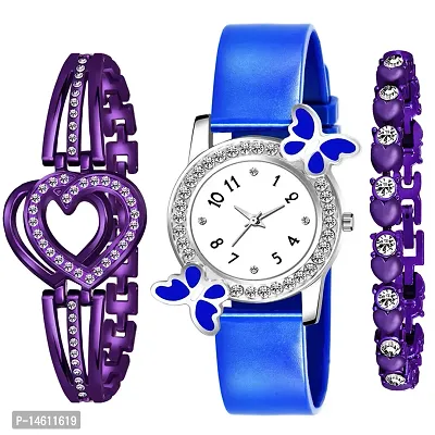 Stylish Analog Watch and Bracelet Combo Pack Of 3