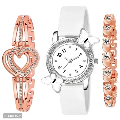 Stylish Analog Watch and Bracelet Combo Pack Of 3