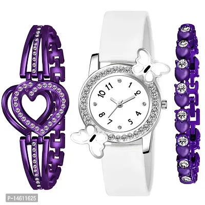 Stylish Analog Watch and Bracelet Combo Pack Of 3