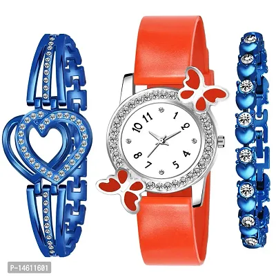 Stylish Analog Watch and Bracelet Combo Pack Of 3