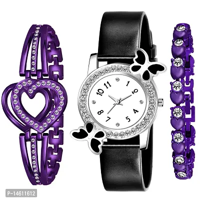 Stylish Analog Watch and Bracelet Combo Pack Of 3