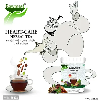 Rawmest Ayurvedic Arjuna Heart Care Tea (Arjuna bark,Ginger,Cinnamon,Tulsi) Healthy Heart Herbal Tea 100gm