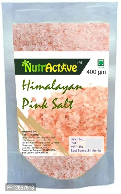 NutrActive Himalayan Pink Salt of Pakistan for Healthy Cooking, Natural Substitute of White Salt Rock Salt  (400 g, Pack of 1)-thumb0
