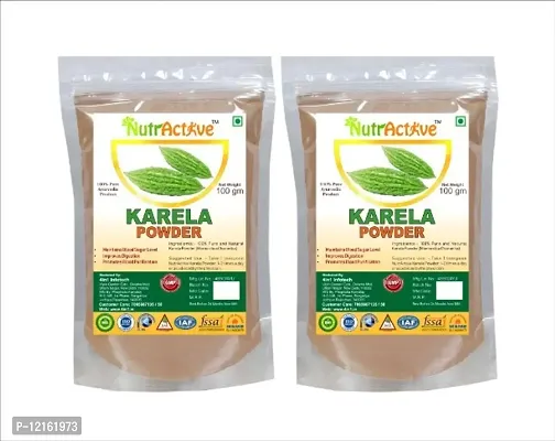 NutrActive 100% Natural Karela Powder 200 gm| Bitter melon| Momordica charantia| Bitter Gourd|  Balsam Pear Pack 2