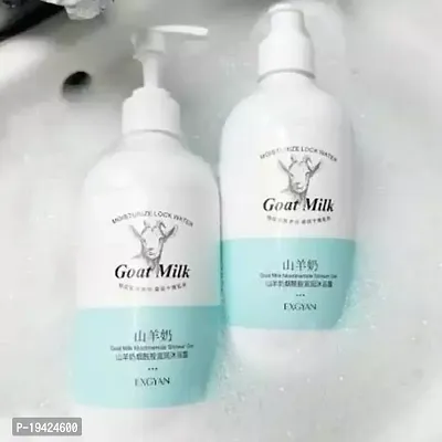 VITRACOS Goat milk Mousse body wash whitening shower gel moisturizing Nicotinamide body care 300ml(pack of 2)