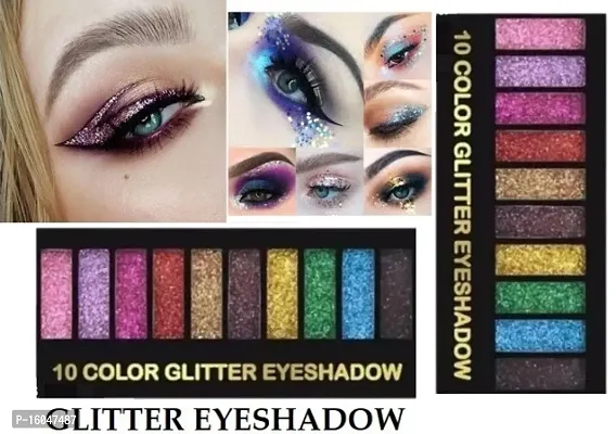 PROFESSIONAL 10 COLOR GLITTER EYESHADOW PACK OF 02-thumb0