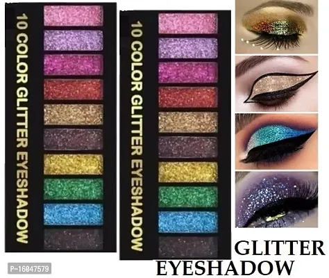 PROFESSIONAL 10 COLOR GLITTER EYESHADOW PACK OF 02