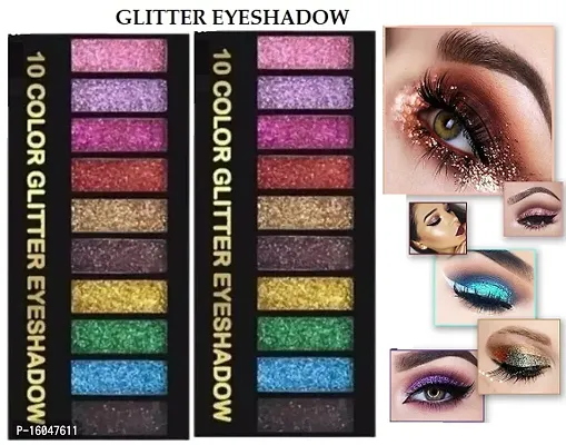 PROFESSIONAL 10 COLOR GLITTER EYESHADOW PACK OF 02