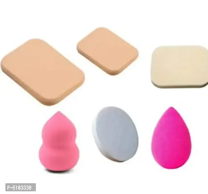 Puff / Pack of 6 item Puff / Makeup Blender / Set of 6 Puff (Color May Vary) / Make Up Sponge / Beauty Blender Puff / Sponge Blender Foundation Puff / Powder Smooth Puff / Makeup Puff