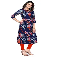 Ms Vhck Enterprise Women Crepe Regular Kurta (Ac-08-White Blue Combo Kurti-L_White, Blue_Large)-thumb4