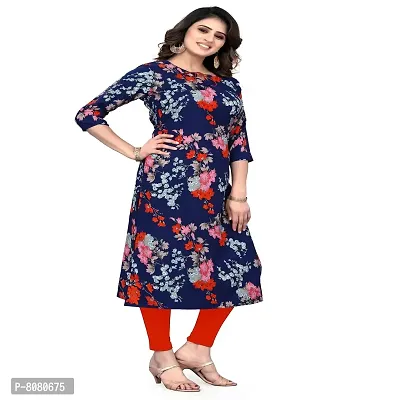 Ms Vhck Enterprise Women Crepe Regular Kurta (Ac-08-White Blue Combo Kurti-L_White, Blue_Large)-thumb5