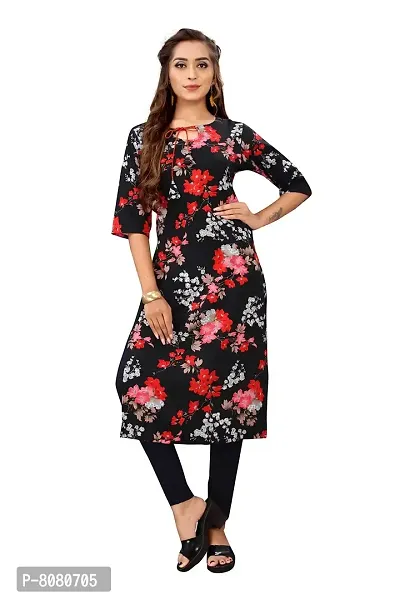 Stylish Black Crepe Stitched Kurta For Women-thumb4