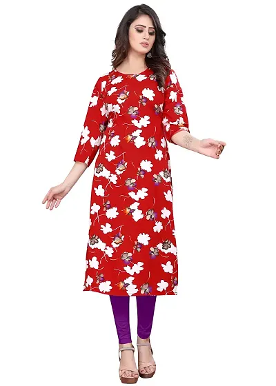 Stylish Crepe Printed A-Line Kurti