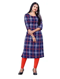 Stylish Navy Blue Crepe Stitched Kurta For Women-thumb2