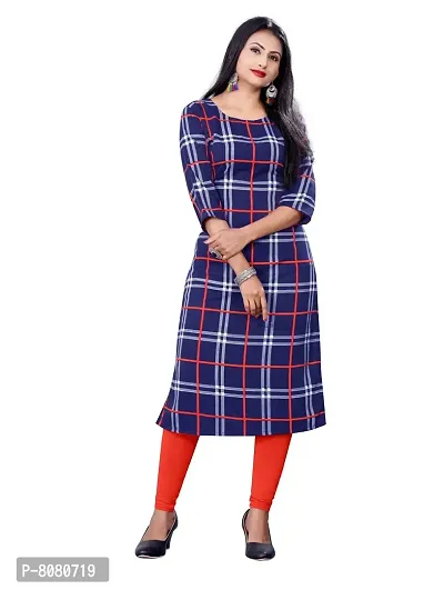 Stylish Navy Blue Crepe Stitched Kurta For Women-thumb3