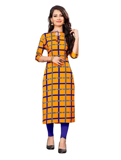 Stylish Crepe Printed A-Line Kurti