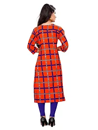 Stylish Red Crepe Stitched Kurta For Women-thumb2