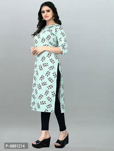 Stylish Green American Crepe Stitched Kurta For Women-thumb3