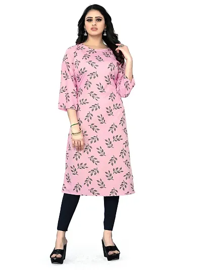 Stylish American Crepe A-Line Printed Kurti