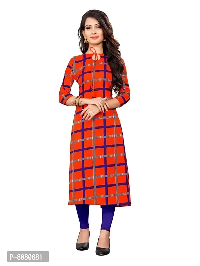 Stylish Red Crepe Stitched Kurta For Women-thumb2