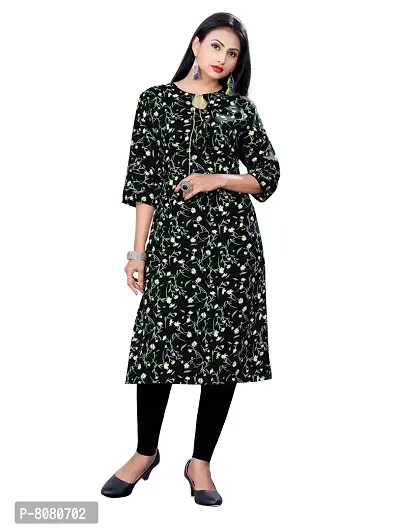 Stylish Black Crepe Stitched Kurta For Women-thumb4