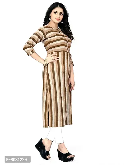 Stylish Brown Cotton Kurtas For Women-thumb2